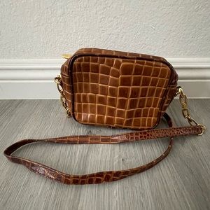 Leather Croc Crossbody